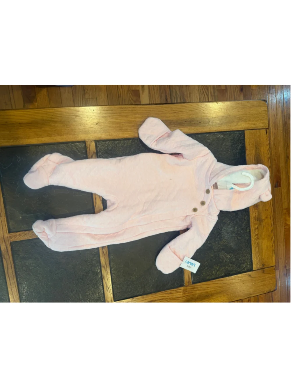 Baby Girl Carter's Quilted Hooded Footie Pajamas Pink 6 Months